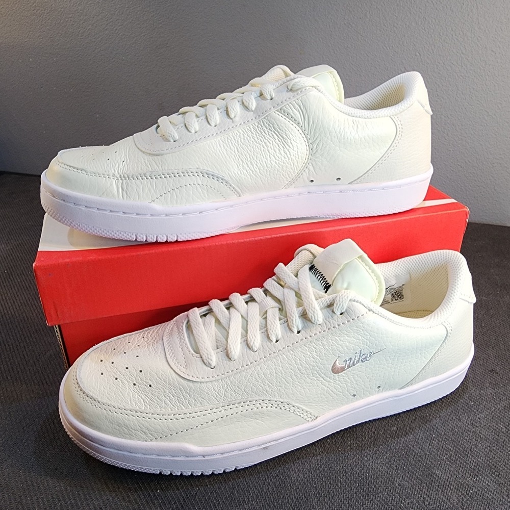 New Nike Womens 9 Court Vintage Premium Ivory Leather Casual Shoes Gym Trainers